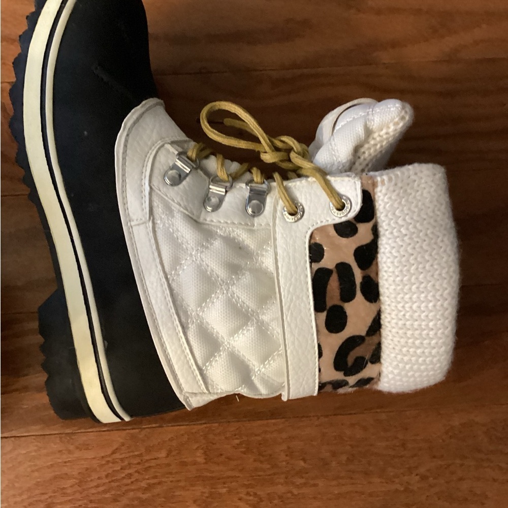 Ankle Boots & Booties - Black, White & Leopard Pattern